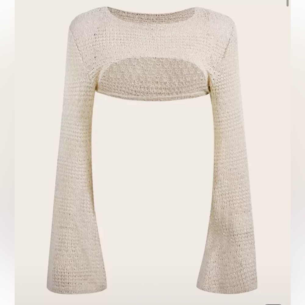 Cream Crop cover up sweater/bolero